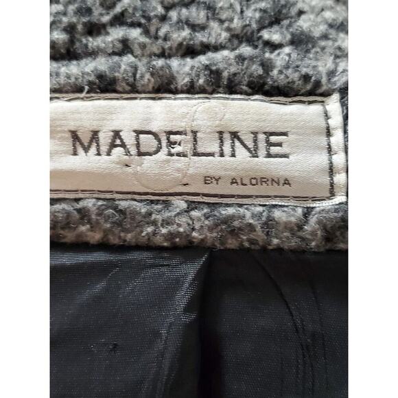 Vintage Madeline Women's Black Wool Long Sleeve Buttons Front Long Coat XL - Picture 9 of 11